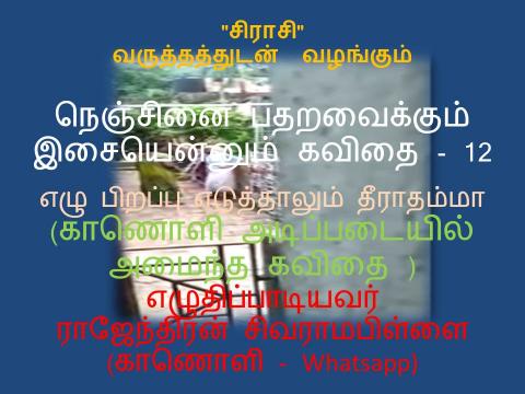 இசையென்னும் கவிதை-  எண் 12 எழு பிறவி எடுத்தாலும் தீராதம்மா